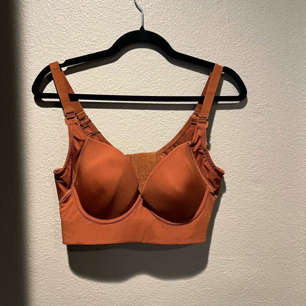 Brown Supportive Bra with Molded Cups and Adjustable Straps